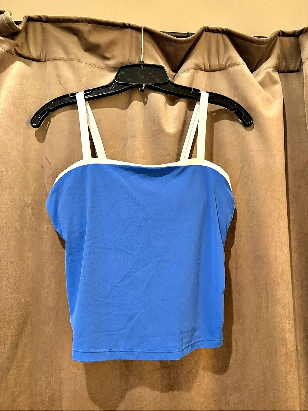 All In Motion Women's Everyday Soft Piped Cami Tank Top Blue & White Medium